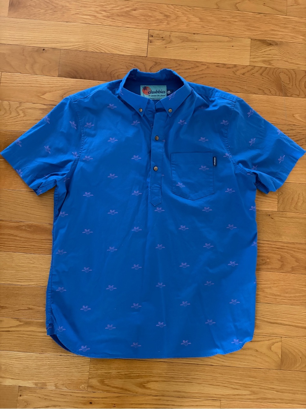 Chubbies Men's Short Sleeve Button-Down Shirt - Blue